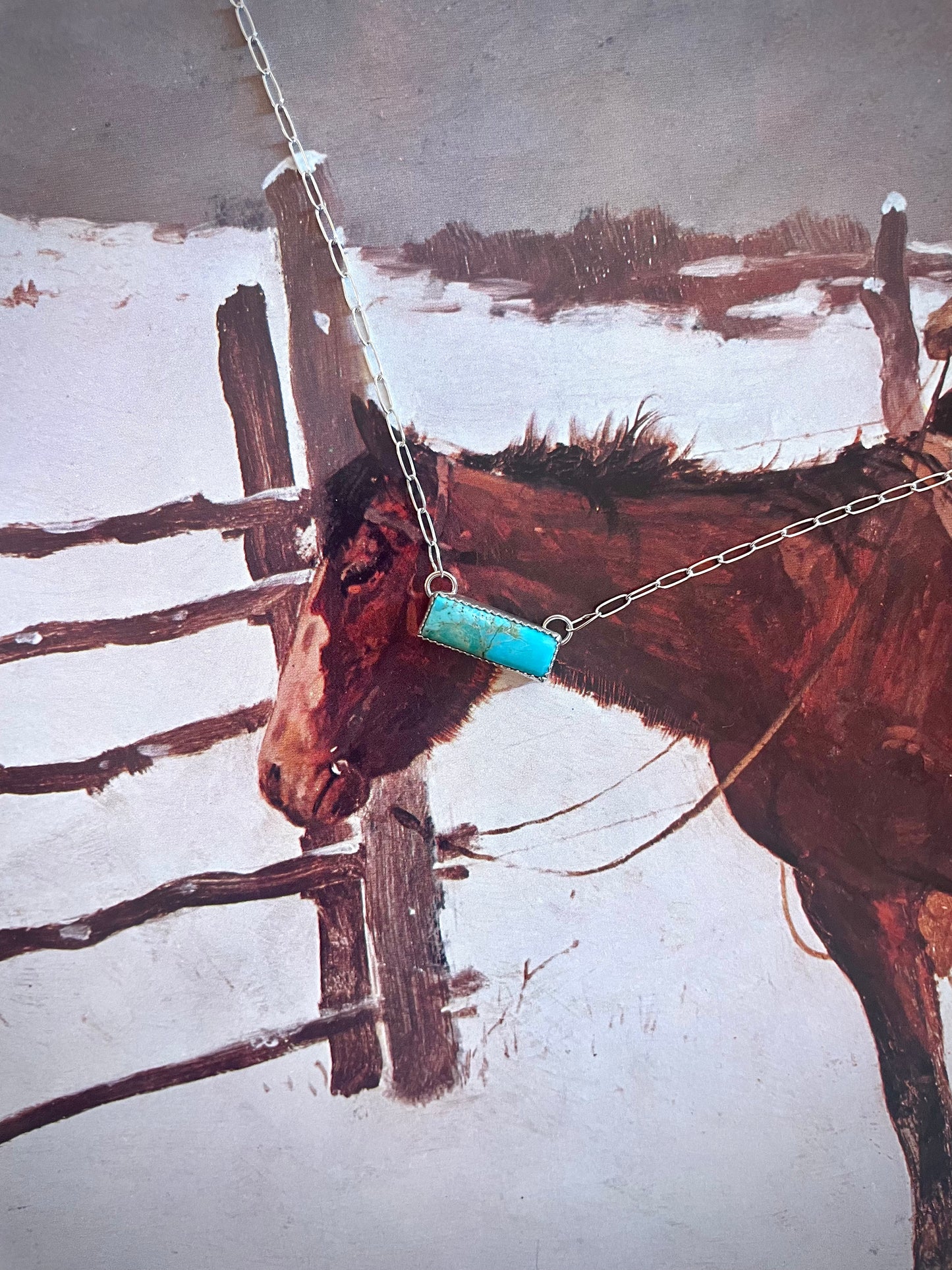 Kingman bar necklace