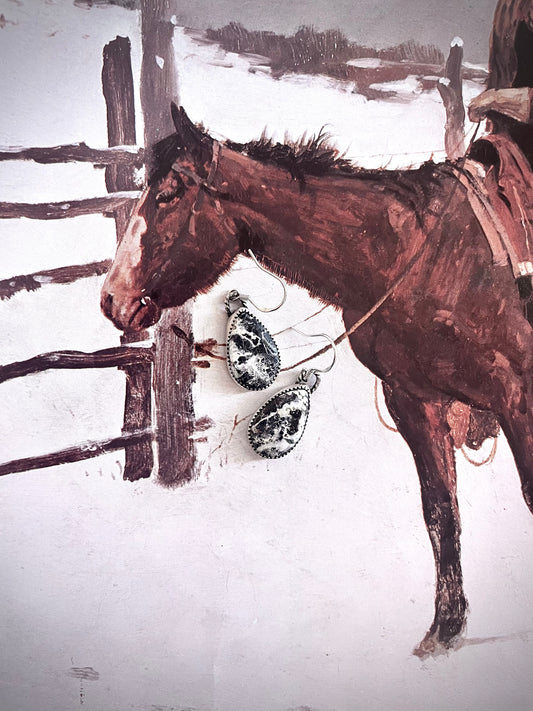 White buffalo earrings