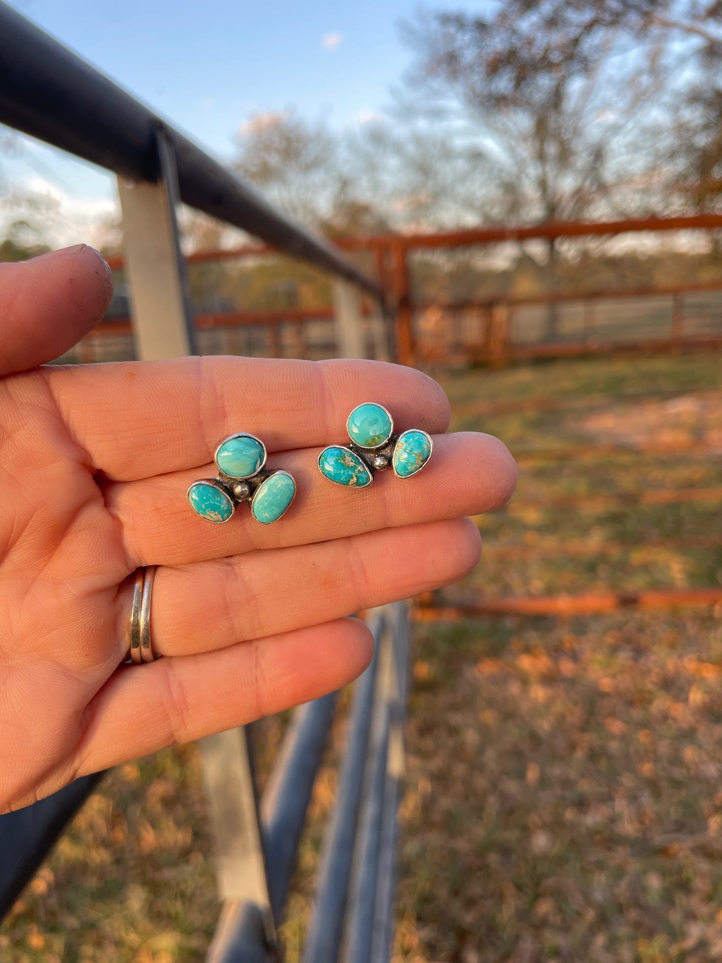 Turquoise stud earrings
